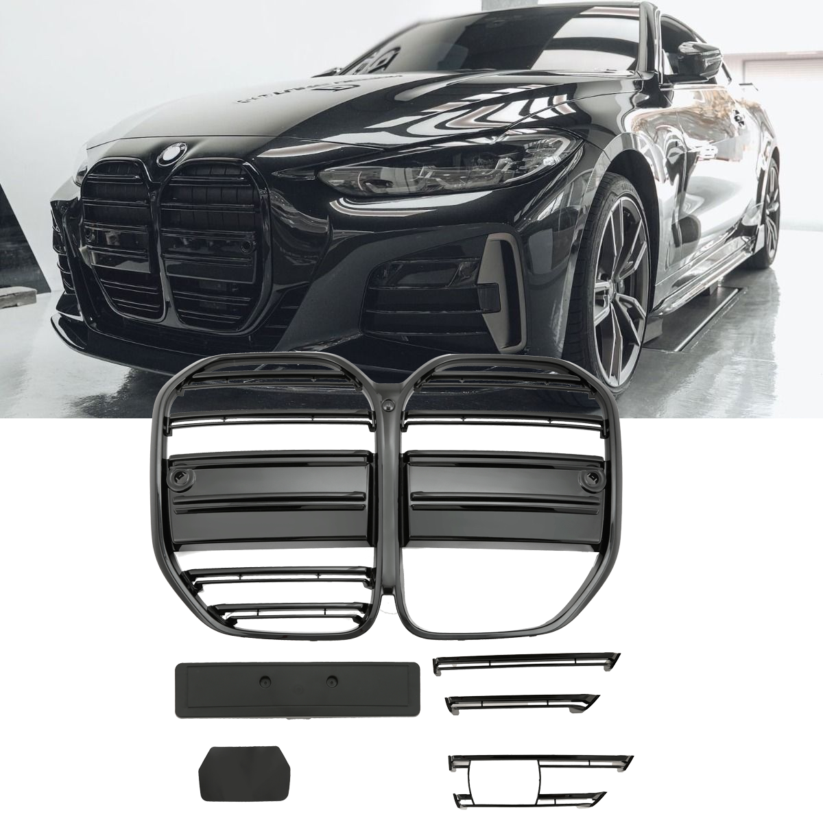 Kühlergrill Schwarz Glanz - passend für BMW 4er G22 G23 V2
