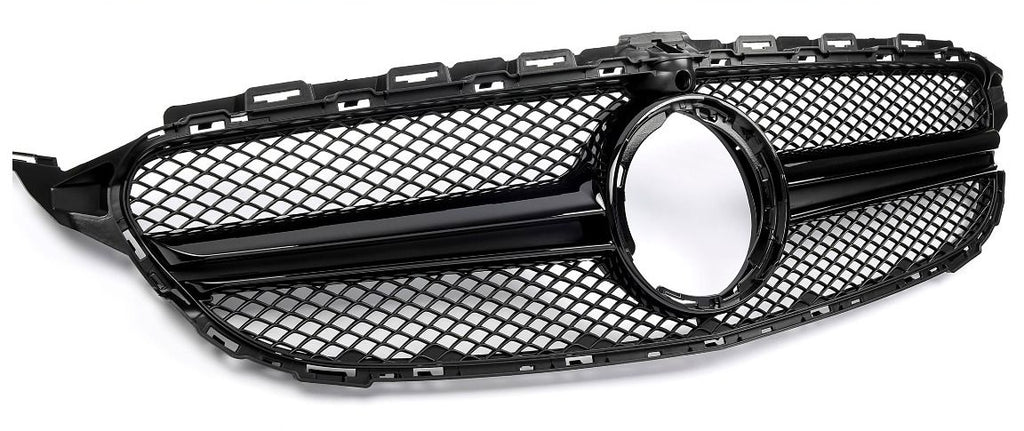 Kühlergrill Schwarz Glanz - passend für Mercedes-Benz C-Klasse W205 Facelift