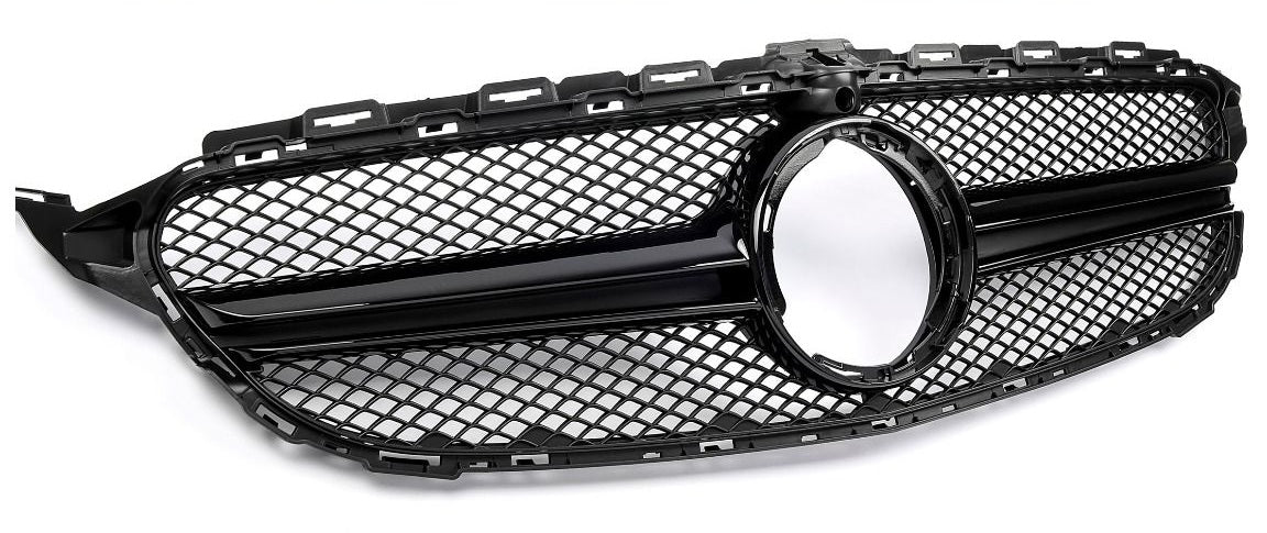 Kühlergrill Schwarz Glanz - passend für Mercedes-Benz C-Klasse W205 Facelift