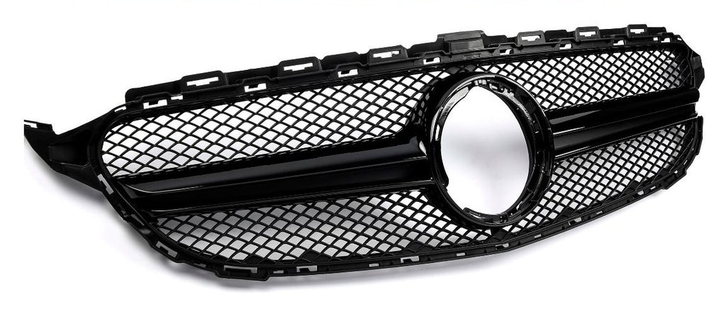 Kühlergrill Schwarz Glanz - passend für Mercedes-Benz C-Klasse W205 Facelift