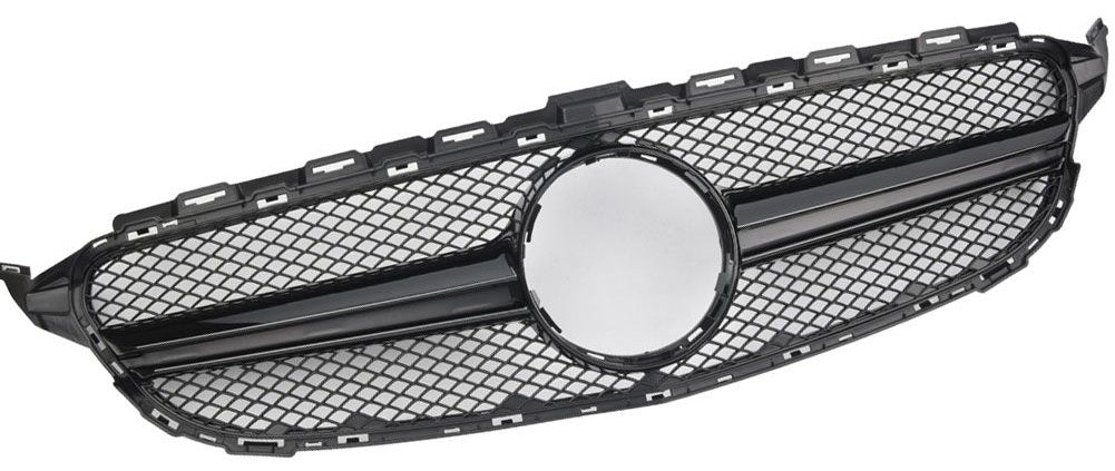 Kühlergrill Schwarz Glanz - passend für Mercedes-Benz C-Klasse W205 Vorfacelift