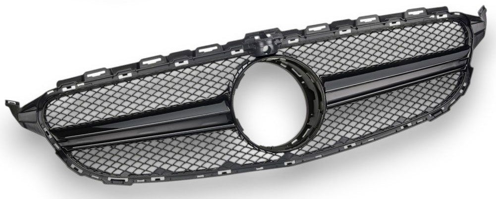 Kühlergrill Schwarz Glanz - passend für Mercedes-Benz C-Klasse W205 Vorfacelift