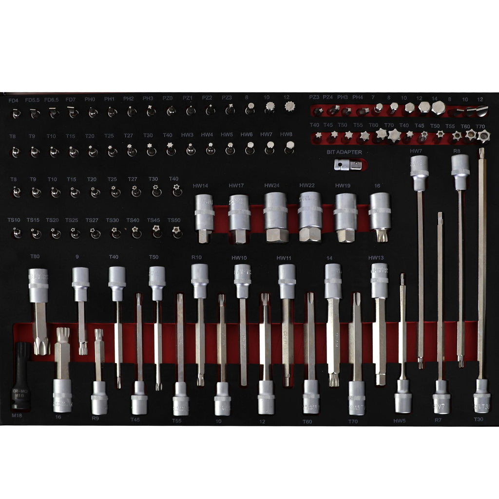 Werkstattwagen mit Werkzeugset – 258-teilig, fahrbar