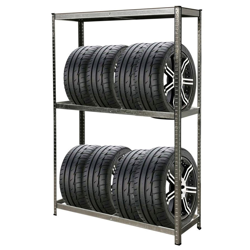 Reifenregal aus Stahl – bis 8 Reifen, 200 kg Traglast pro Ebene