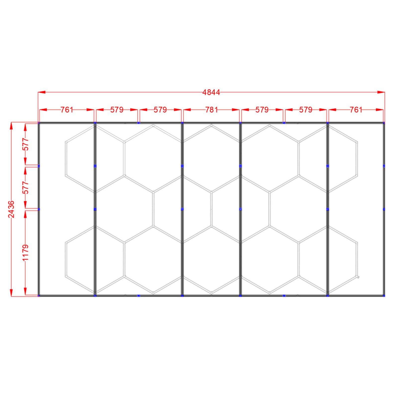 Alu Rahmen für Hexagon LED Beleuchtung