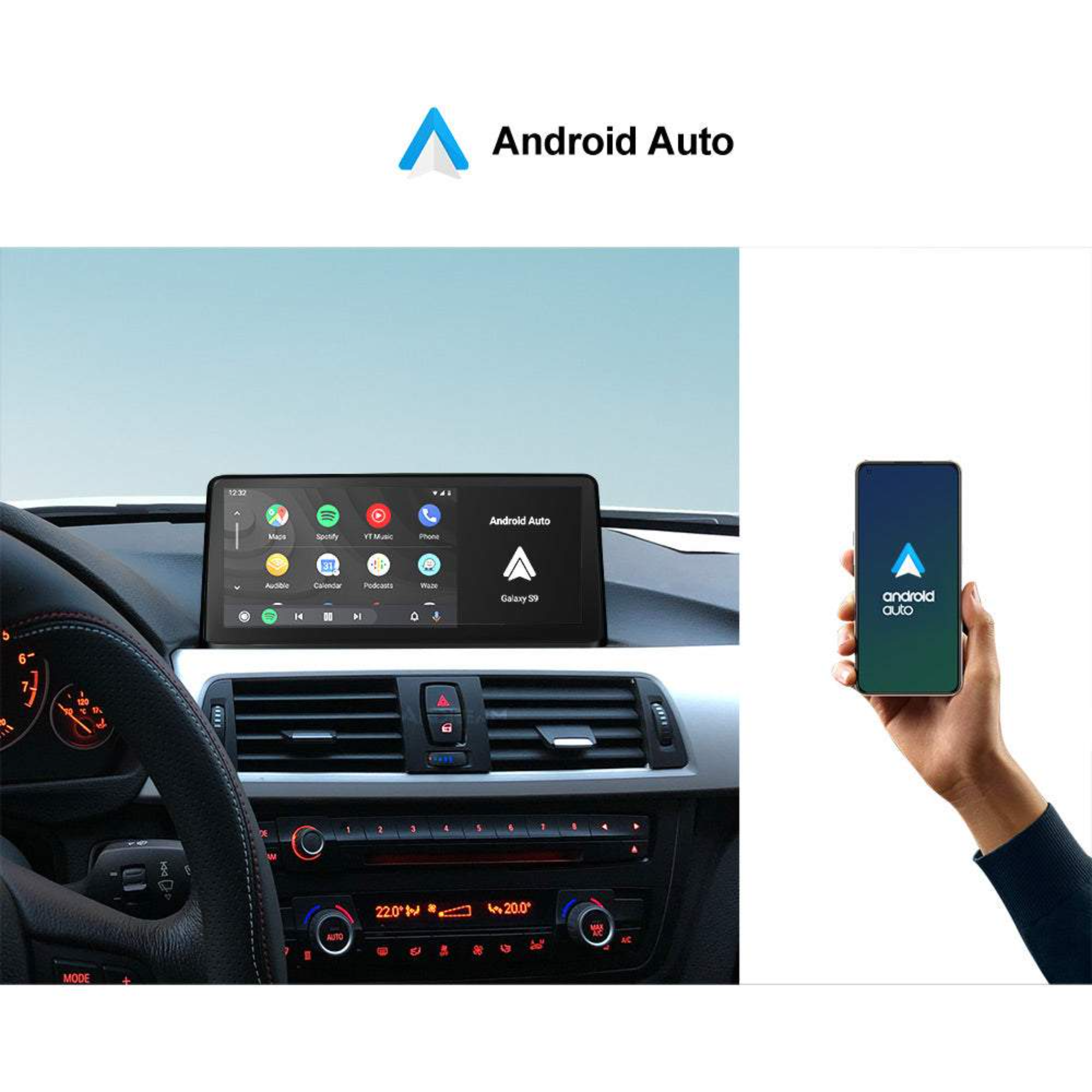 Wireless Apple CarPlay & Android Auto Display - passend für BMW 3er F30 F31 F80 (CIC / NBT / NBT EVO)
