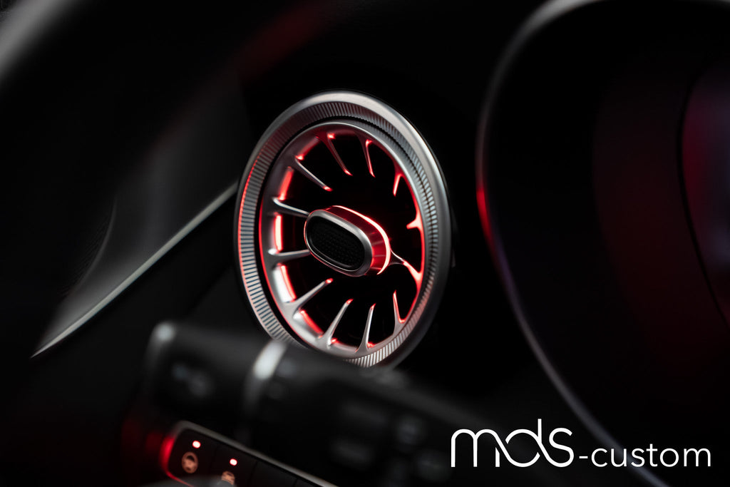 Mercedes W205 Lüftungsdüsen mit Ambientebeleuchtung – Nachrüstsatz für Mercedes C-Klasse