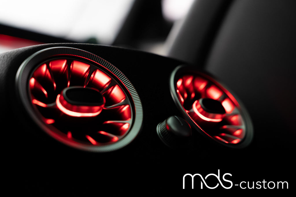 Mercedes W205 Lüftungsdüsen mit Ambientebeleuchtung – Nachrüstsatz für Mercedes C-Klasse