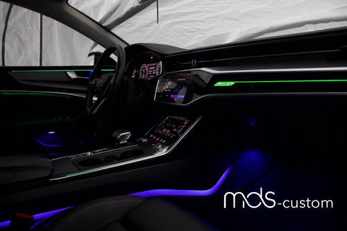 Audi A6 C8 Ambientebeleuchtung Nachrüstsatz | 30 Farben, Steuerung über MMI