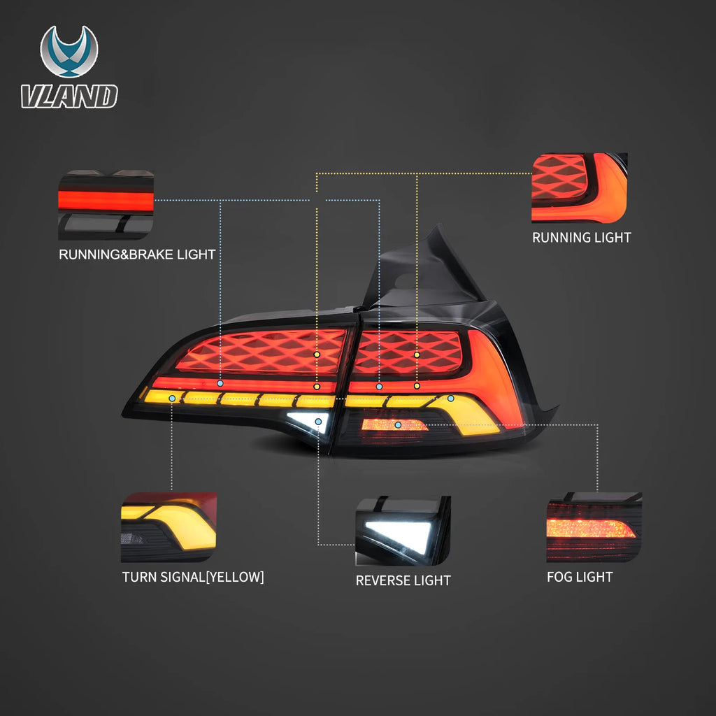 LED Rückleuchten passend für Tesla Model Y 2020-2022 Model 3 2017-2022