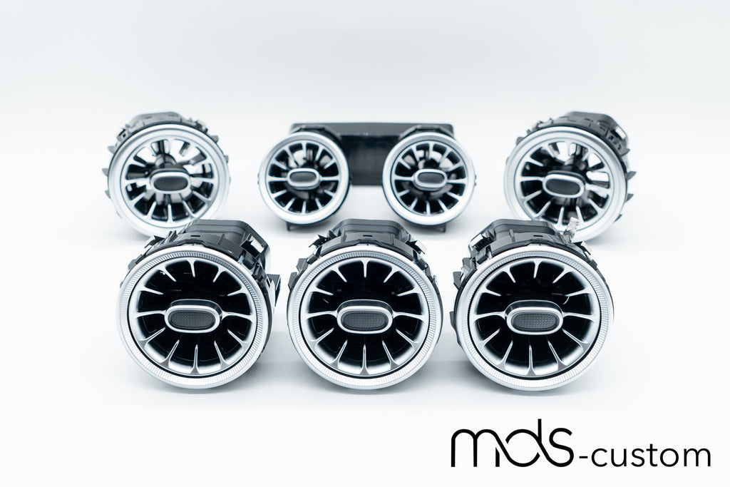 Mercedes W205 Lüftungsdüsen mit Ambientebeleuchtung – Nachrüstsatz für Mercedes C-Klasse