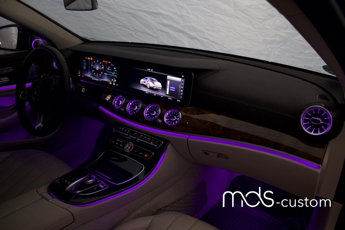 Mercedes W213 Lüftungsdüsen mit Ambientebeleuchtung – Nachrüstsatz für Mercedes E-Klasse