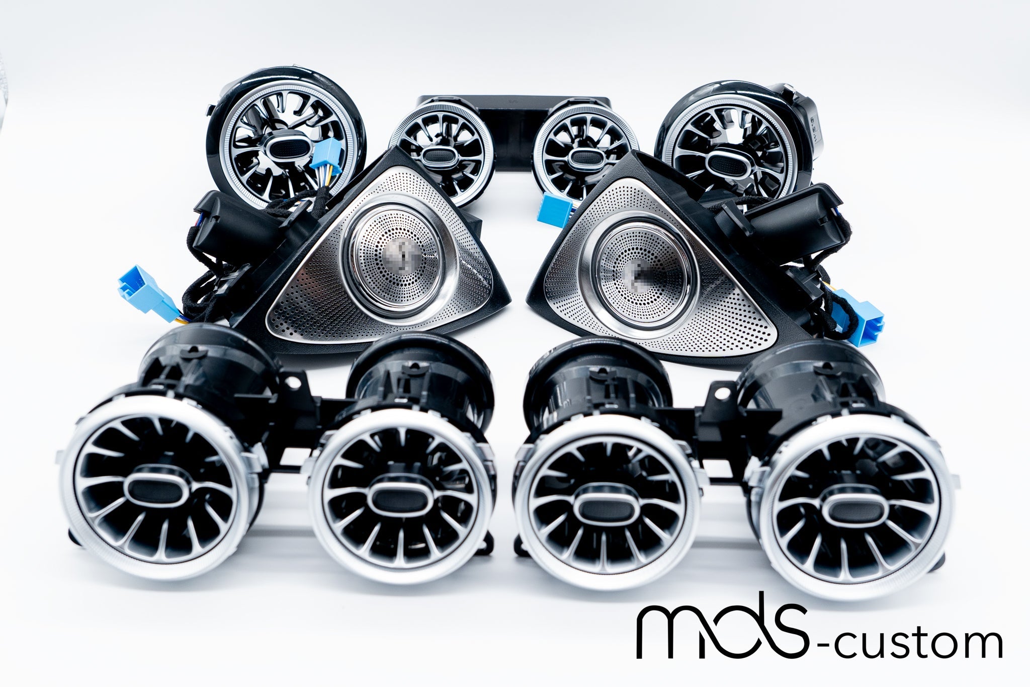 Mercedes E-Klasse W213 Ambientebeleuchtung Komplett-Set | Lüftungsdüsen und 3D-Hochtöner