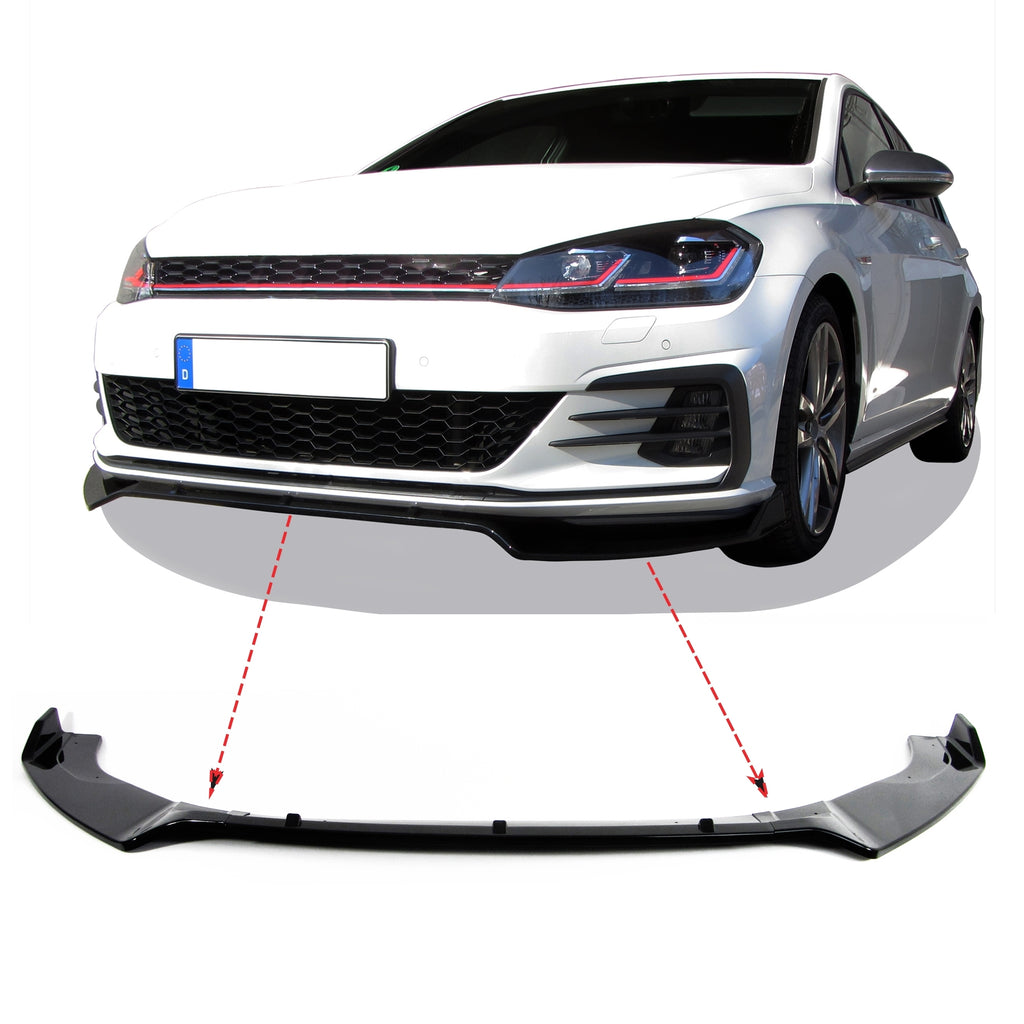 Frontlippe Schwarz Glanz – passend für VW Golf 7 GTI