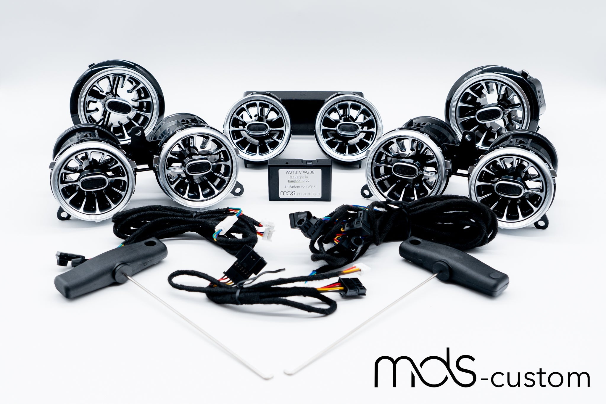 Mercedes W213 Lüftungsdüsen mit Ambientebeleuchtung – Nachrüstsatz für Mercedes E-Klasse