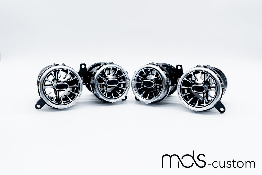 Mercedes W213 Lüftungsdüsen mit Ambientebeleuchtung – Nachrüstsatz für Mercedes E-Klasse