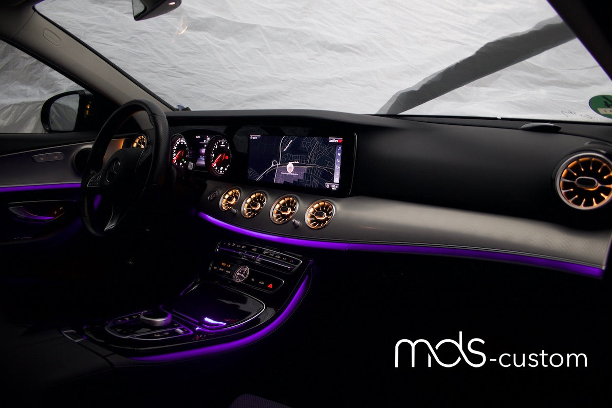 Mercedes W213 Lüftungsdüsen mit Ambientebeleuchtung – Nachrüstsatz für Mercedes E-Klasse